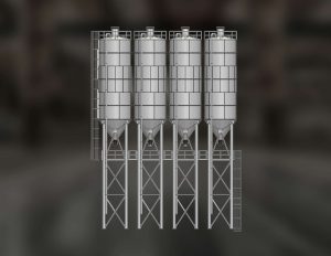 3d rendering of a cement silo