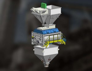 3d rendering of a mixer and bin